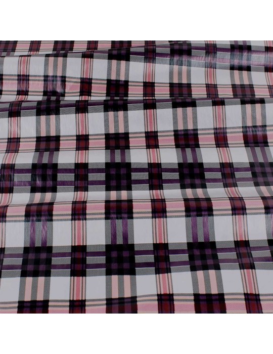 Tissu imperméable carreaux violet