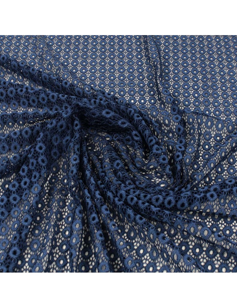 Tissu dentelle ovale indigo Tissu dentelle ovale indigo
