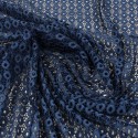 Tissu dentelle ovale indigo Tissu dentelle ovale indigo