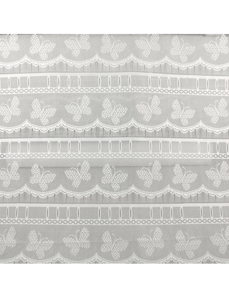 Voilage modulable papillons blanc 60 cm Voilage modulable papillons blanc 60 cm