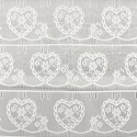 Voilage modulable cœurs blanc 90 cm Voilage modulable cœurs blanc 90 cm