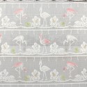 Voilage modulable flamants roses blanc 90 cm