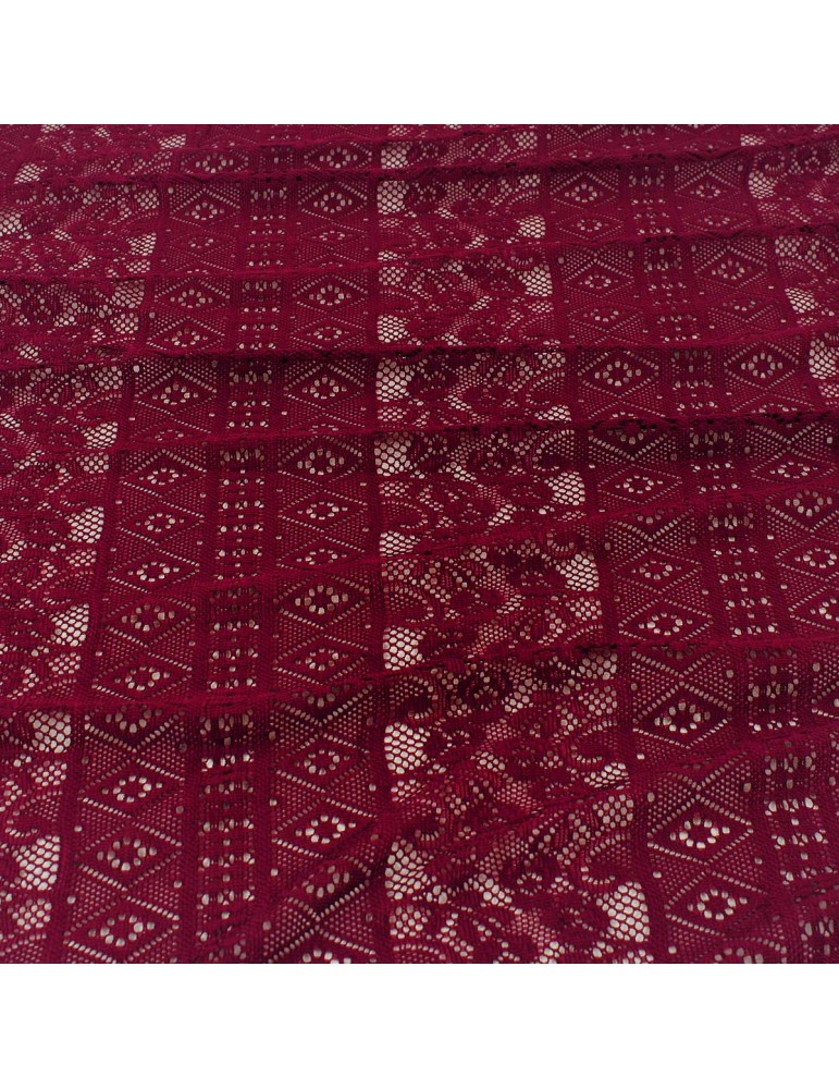 Coupon dentelle géométrique bordeaux 300 x 137 cm Coupon dentelle géométrique bordeaux 300 x 137 cm