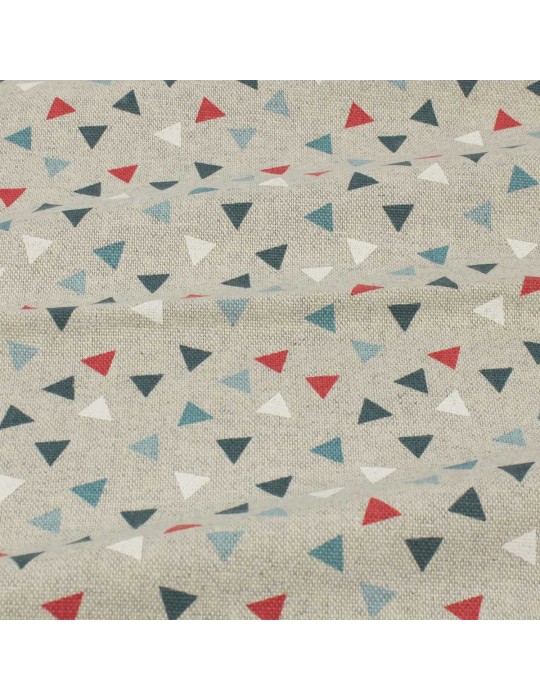 Coupon coton/polyester triangles gris 50 x 150 cm