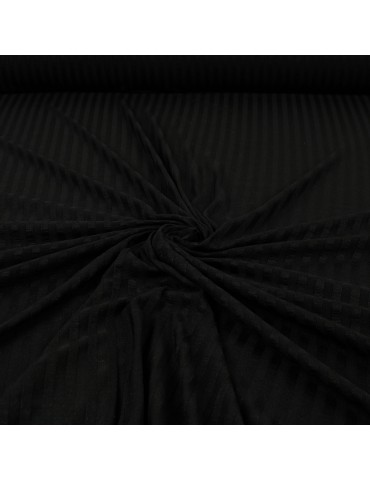 Tissu jersey côtelé uni noir