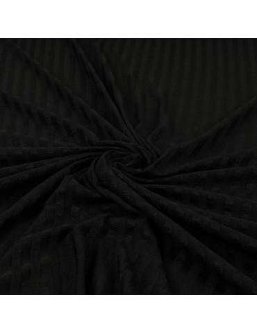Tissu jersey côtelé uni noir