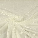 Tissu résille maille imprimé ivoire