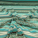 Tissu résille maille rayures turquoise Tissu résille maille rayures turquoise