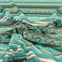 Tissu résille maille rayures turquoise Tissu résille maille rayures turquoise