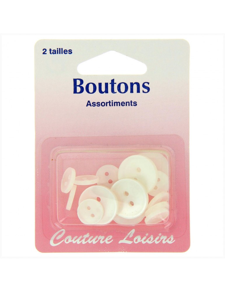 Boutons en assortiment 2 tailles Boutons en assortiment 2 tailles