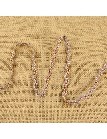 Serpentine fantaisie rouge/beige 6 mm
