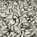 Tissu dentelle imprimé noir/blanc