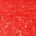 Tissu dentelle fleurs orange