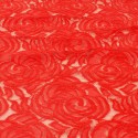Tissu dentelle fleurs orange
