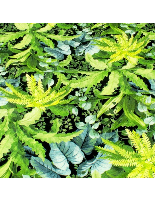 Tissu viscose nature tropicale vert