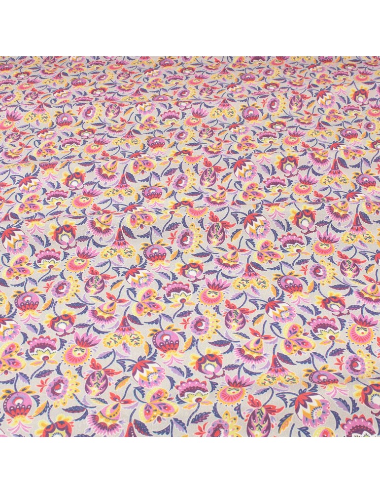 Tissu viscose végétal violet Tissu viscose végétal violet
