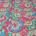 Tissu viscose paisley bleu/rose Tissu viscose paisley bleu/rose