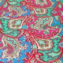 Tissu viscose paisley bleu/rose Tissu viscose paisley bleu/rose