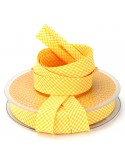 Biais vichy tissé 20 mm jaune Biais vichy tissé 20 mm jaune