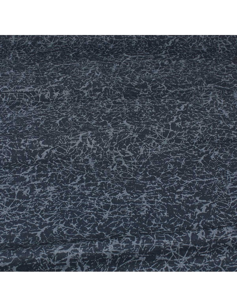 Tissu bengaline imprimé marine/gris Tissu bengaline imprimé marine/gris