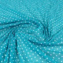 Tissu maille imprimé à pois turquoise
