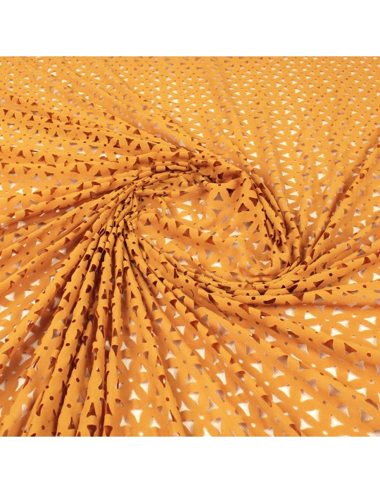 Tissu dévoré polyester ocre