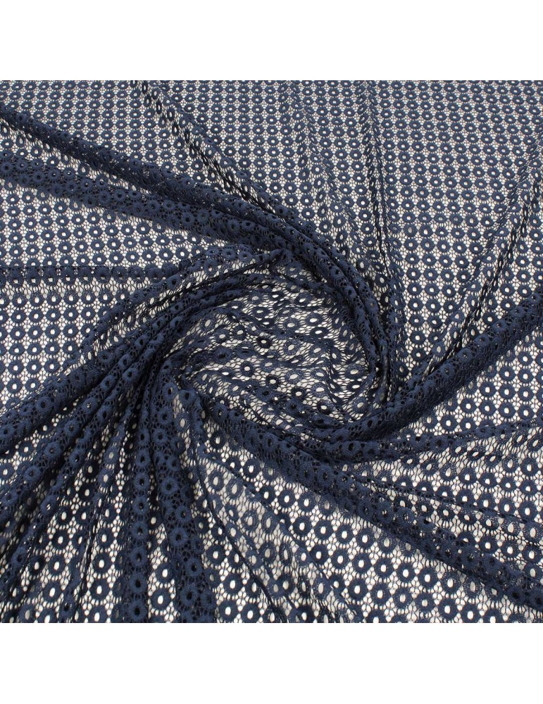 Coupon dentelle ovale marine 300 x 140 cm Coupon dentelle ovale marine 300 x 140 cm