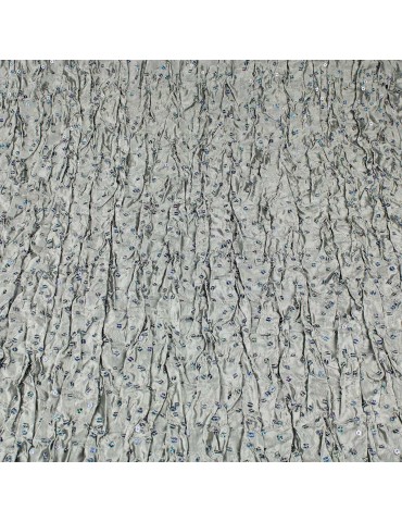 Tissu taffetas paillettes argenté