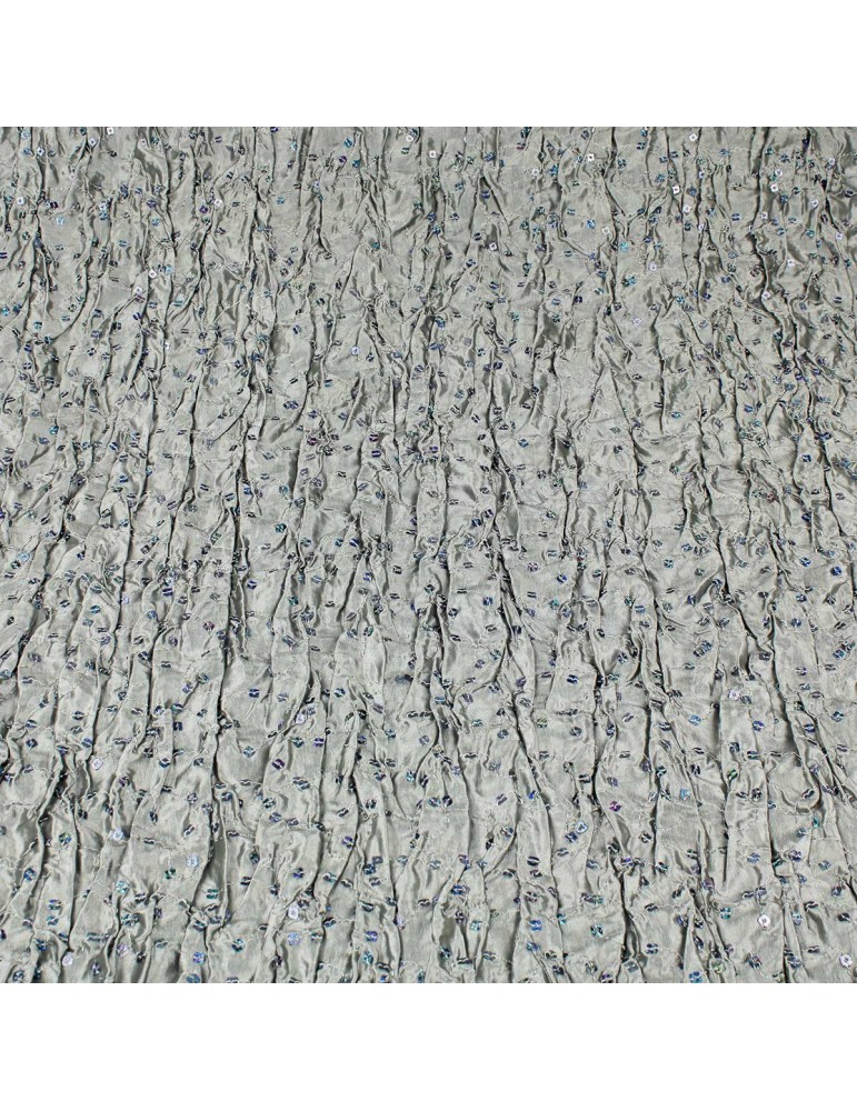 Tissu taffetas paillettes argenté Tissu taffetas paillettes argenté