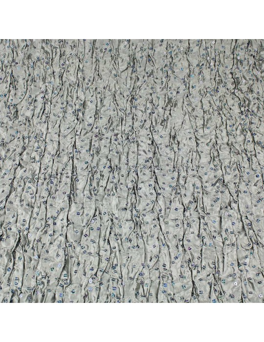 Tissu taffetas paillettes argenté