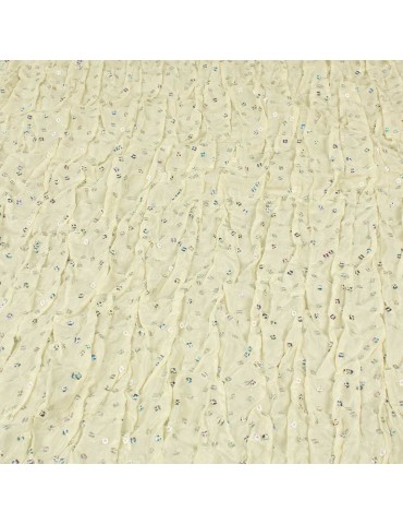 Tissu taffetas paillettes ivoire