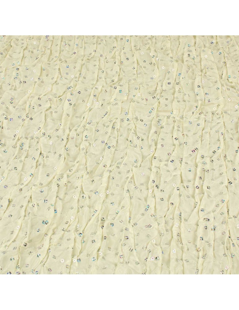Tissu taffetas paillettes ivoire Tissu taffetas paillettes ivoire