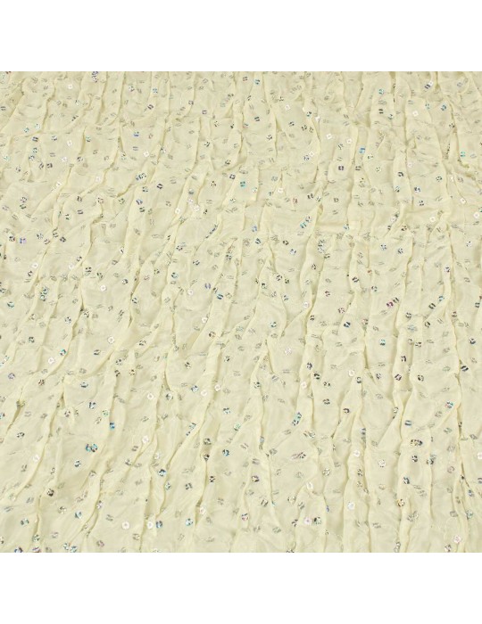 Tissu taffetas paillettes ivoire