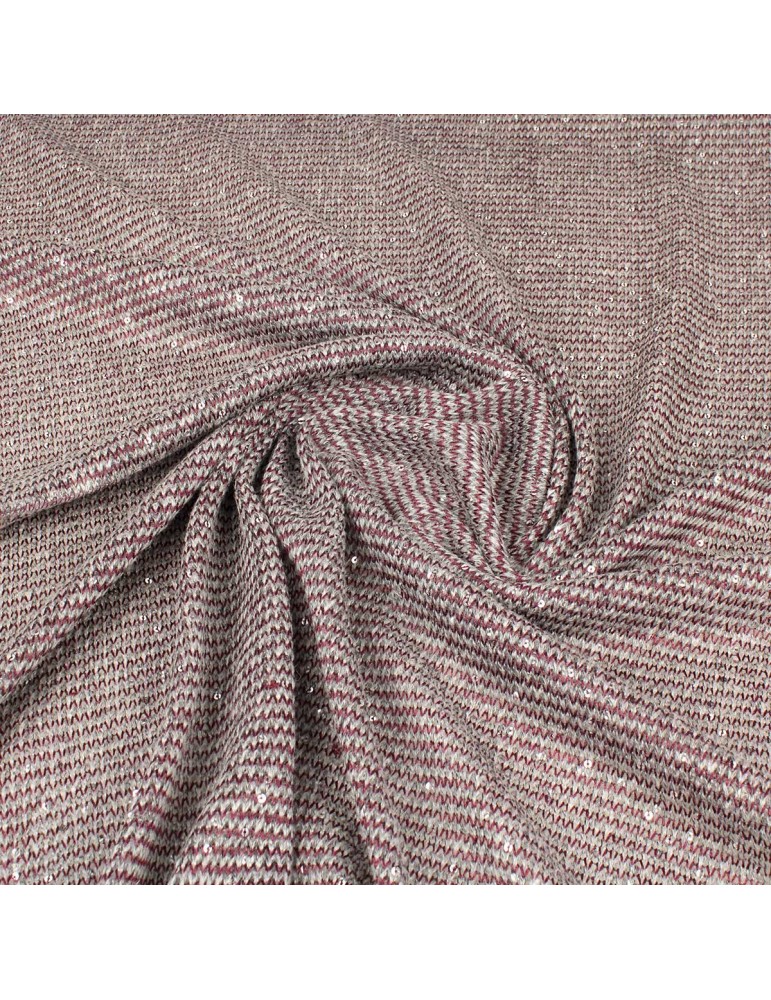 Lainage pailletes gris/bordeaux Lainage pailletes gris/bordeaux