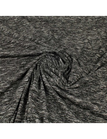 Tissu jersey chiné noir/blanc