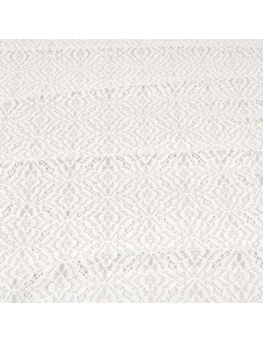 Tissu dentelle uni blanc