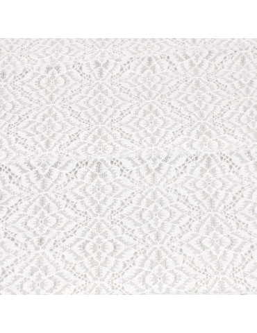 Tissu dentelle uni blanc