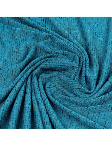 Coupon jersey rayures bleu canard 300 x 145 cm