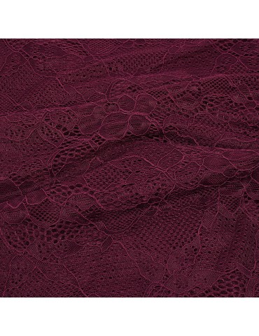 Coupon dentelle floral bordeaux 300 x 150 cm