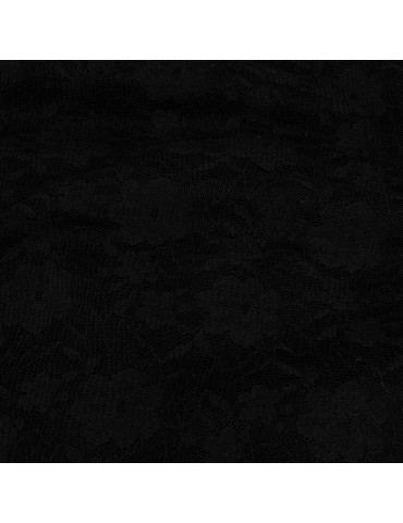 Coupon dentelle fleurs noir 300 x 150 cm
