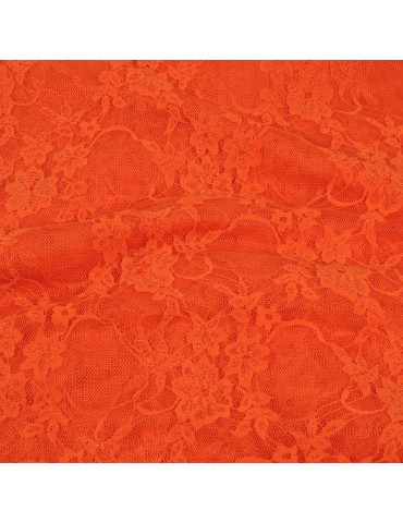 Coupon dentelle floral orange 300 x 150 cm
