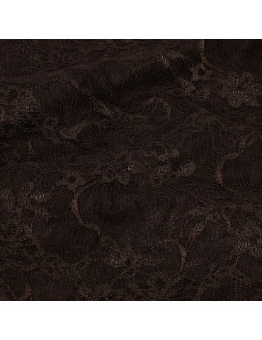 Coupon dentelle floral chocolat 300 x 150 cm
