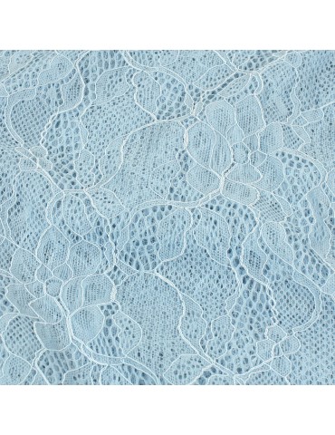 Coupon dentelle floral bleu ciel 300 x 150 cm