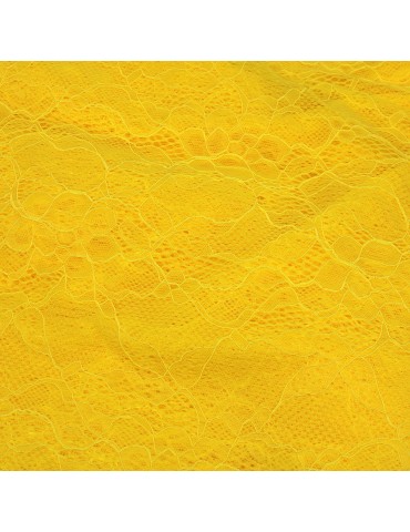 Coupon dentelle floral jaune 300 x 150 cm