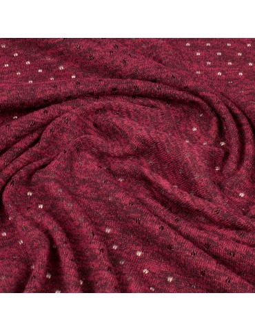 Tissu jersey métal brillant bordeaux