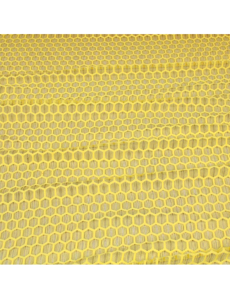 Tissu dentelle uni jaune