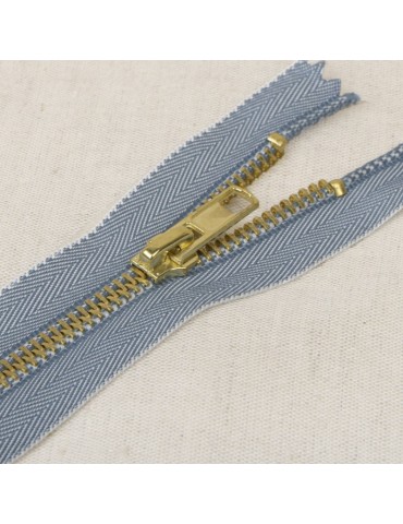 Fermeture jean clair n°5 non séparable 20 cm bleu