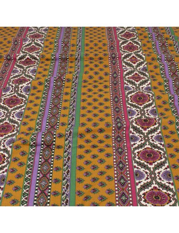 Coupon imprimé provencal 300 x 150 cm violet/ocre