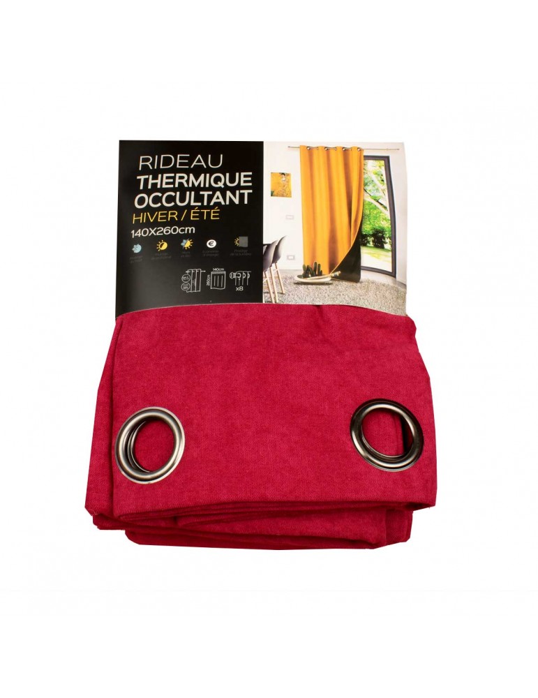 Rideau thermique occultant rouge 140 x 260 cm Rideau thermique occultant rouge 140 x 260 cm