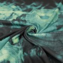 Tissu viscose imprimé tie-dye marine